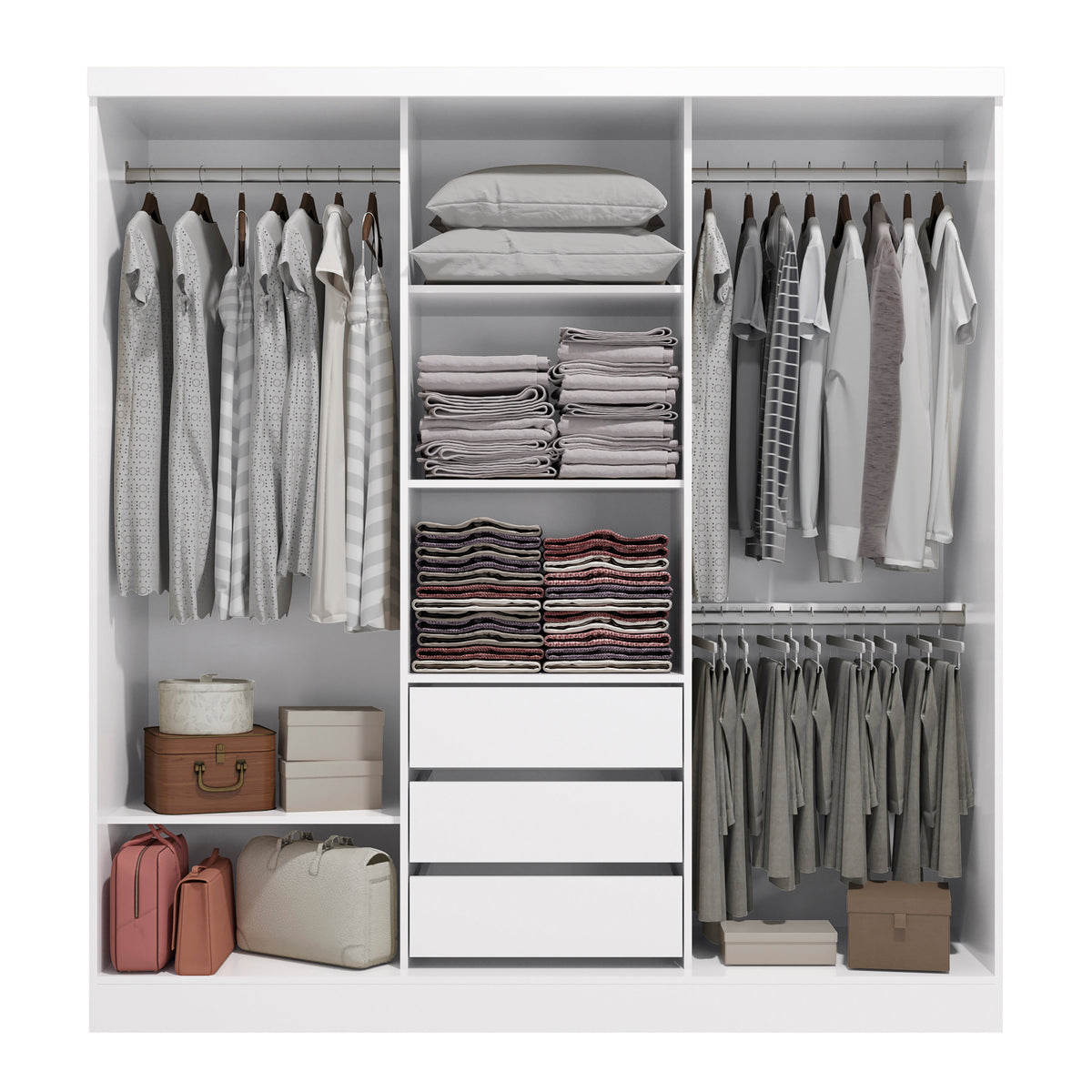 Ropero Closet Matrimonial Kappesberg 3 Puertas y 1 Espejo