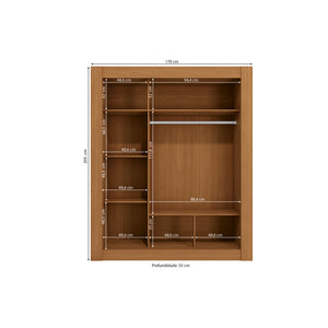 Ropero Closet Matrimonial Kappesberg 3 Puertas Canela