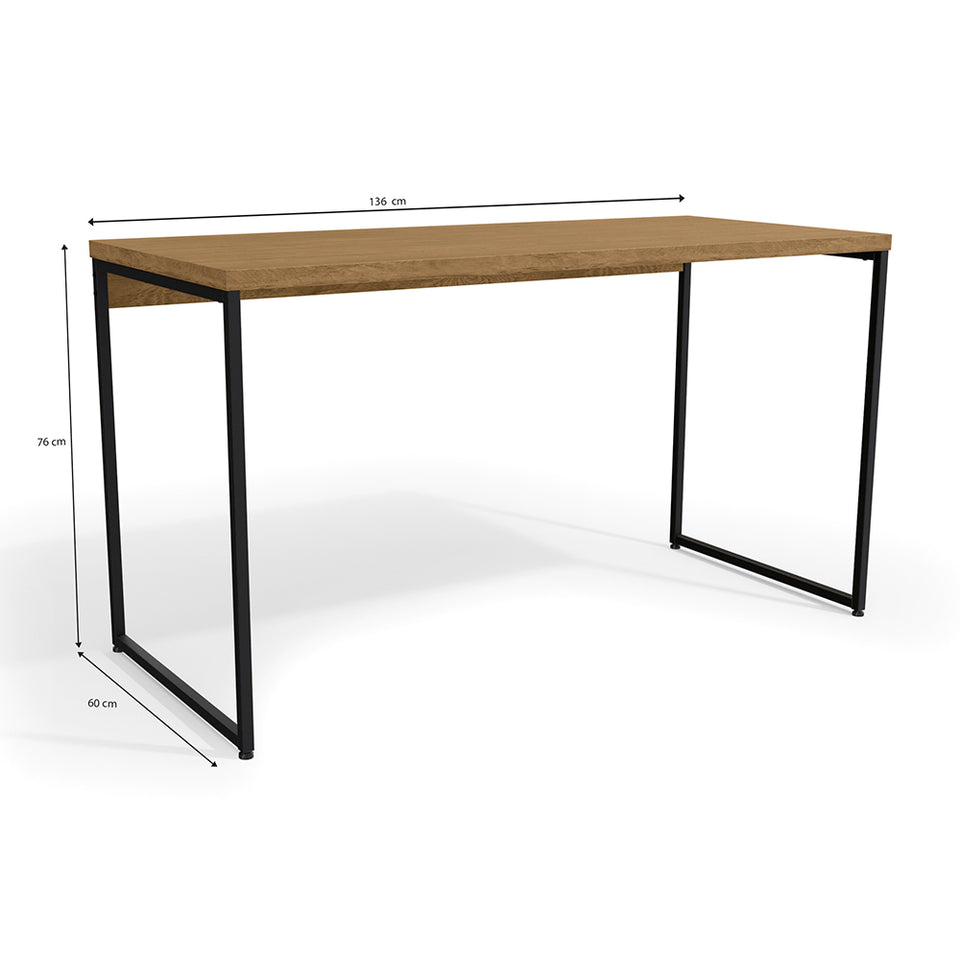 Escritorio Oficina PC Industrial Kappesberg 136cm Freijó