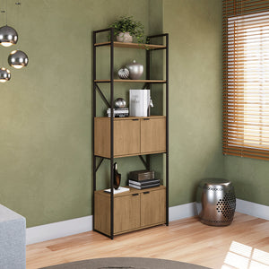 Estantería Librero Industrial Kappesberg 4 Repisas Freijó