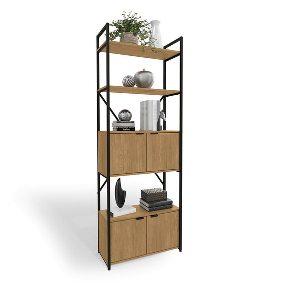 Estantería Librero Industrial Kappesberg 4 Repisas Freijó