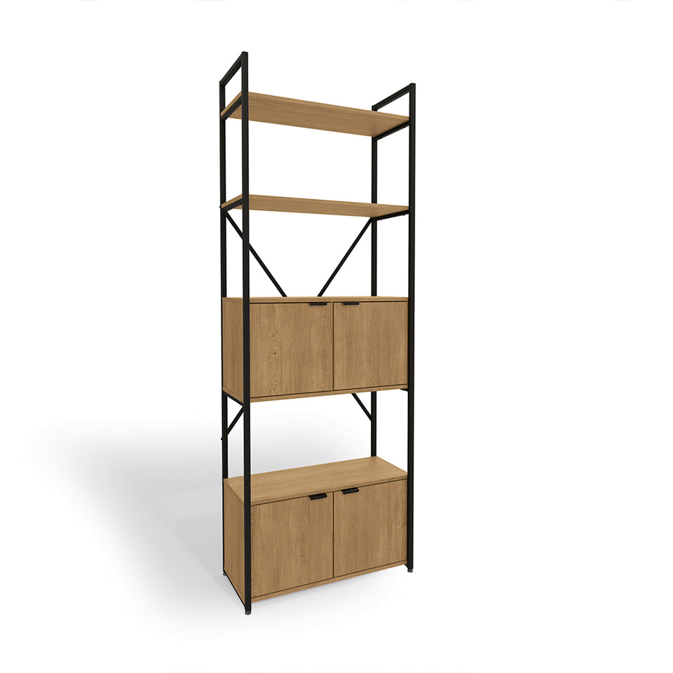 Estantería Librero Industrial Kappesberg 4 Repisas Freijó