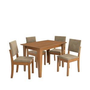 Juego Comedor Kappesberg 1.2m con 4 Sillas Luna Canela/Beige