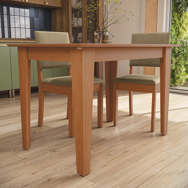 Juego Comedor Kappesberg 1.2m con 4 Sillas Luna Canela/Beige