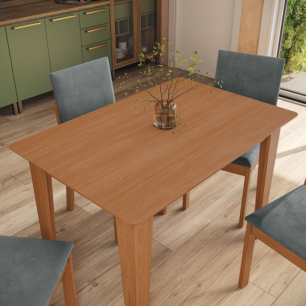 Juego Comedor Kappesberg 1.2m con 4 Sillas Luna Canela/Gris
