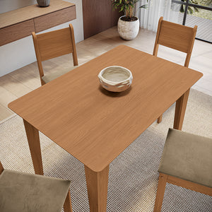 Juego Comedor Kappesberg 1.2m con 4 Sillas Cora Canela/Beige