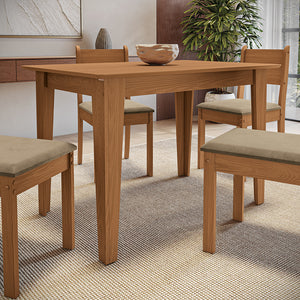Juego Comedor Kappesberg 1.2m con 4 Sillas Cora Canela/Beige