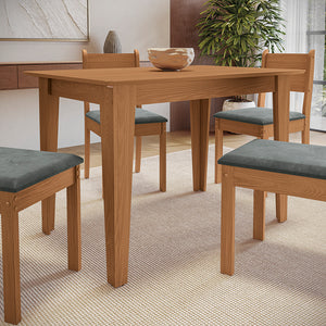 Juego Comedor Kappesberg 1.2m con 4 Sillas Cora Canela/Gris