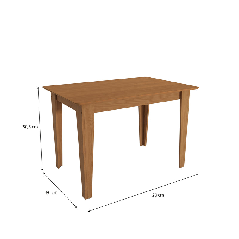 Juego Comedor Kappesberg 1.2m con 4 Sillas Luna Canela/Beige