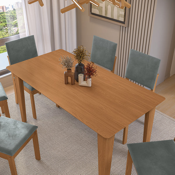 Juego Comedor Kappesberg 1.6m con 6 Sillas Luna Canela/Gris