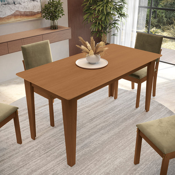 Juego Comedor Kappesberg 1.6m con 4 Sillas Luna Canela/Beige
