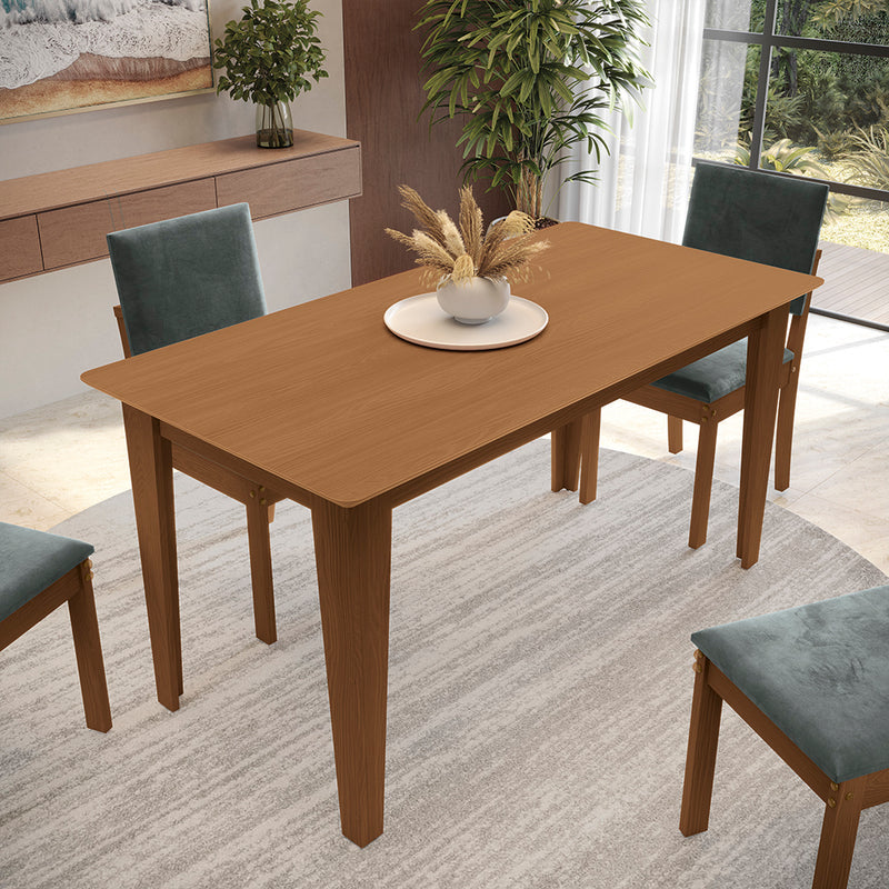 Juego Comedor Kappesberg 1.6m con 4 Sillas Luna Canela/Gris