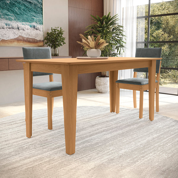 Juego Comedor Kappesberg 1.6m con 4 Sillas Luna Canela/Gris