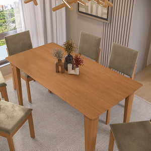 Juego Comedor Kappesberg 1.6m con 6 Sillas Luna Canela/Beige