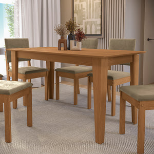 Juego Comedor Kappesberg 1.6m con 6 Sillas Luna Canela/Beige