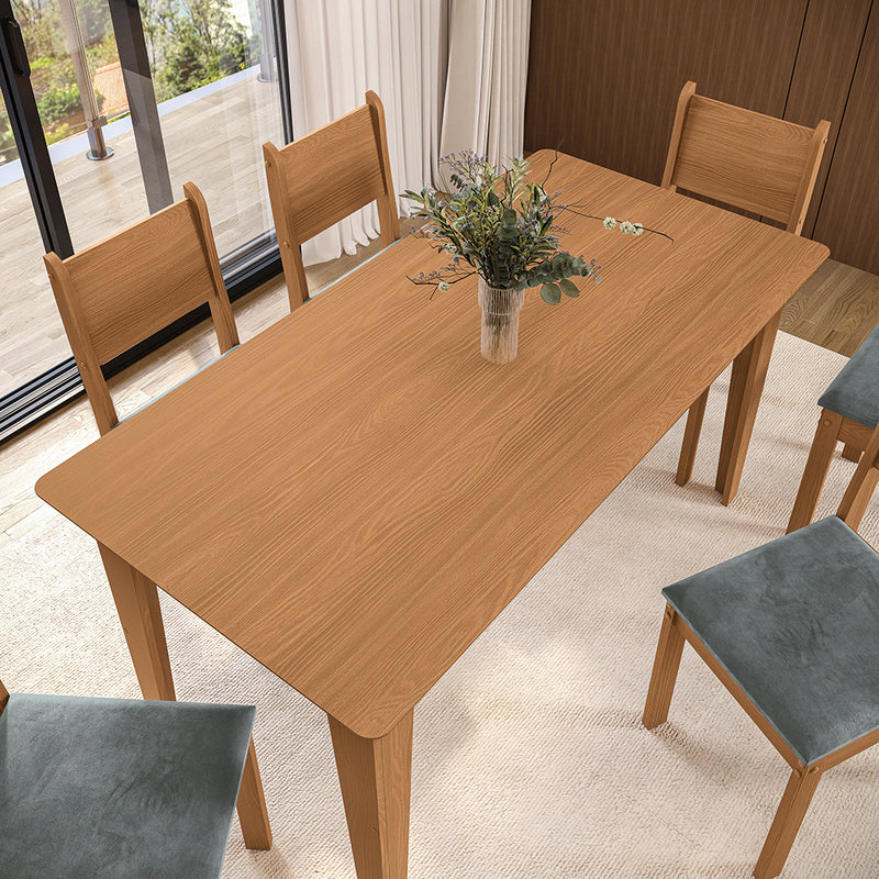Juego Comedor Kappesberg 1.6m con 6 Sillas Cora Canela/Gris