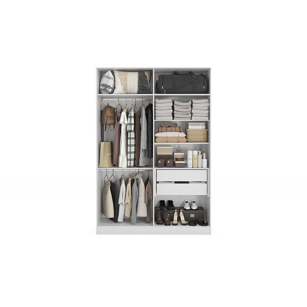 Ropero Closet Matrimonial Kappesberg 4 Puertas Blanco/Marrón