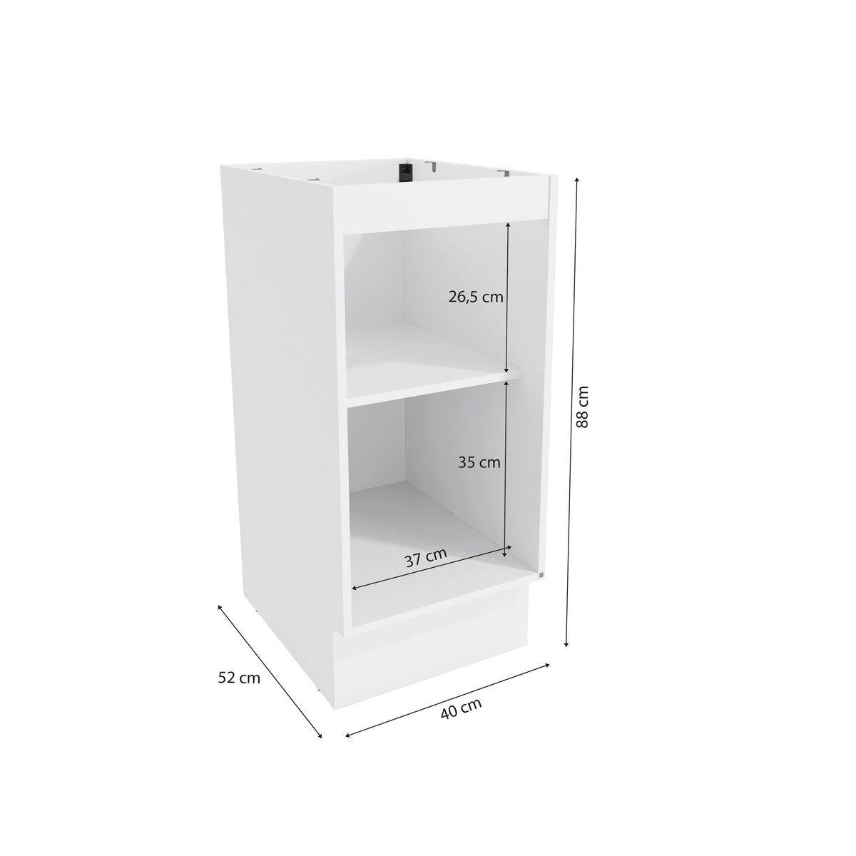 Gabinete Inferior 40cm 1 Puerta Kappesberg Blanco/Verde