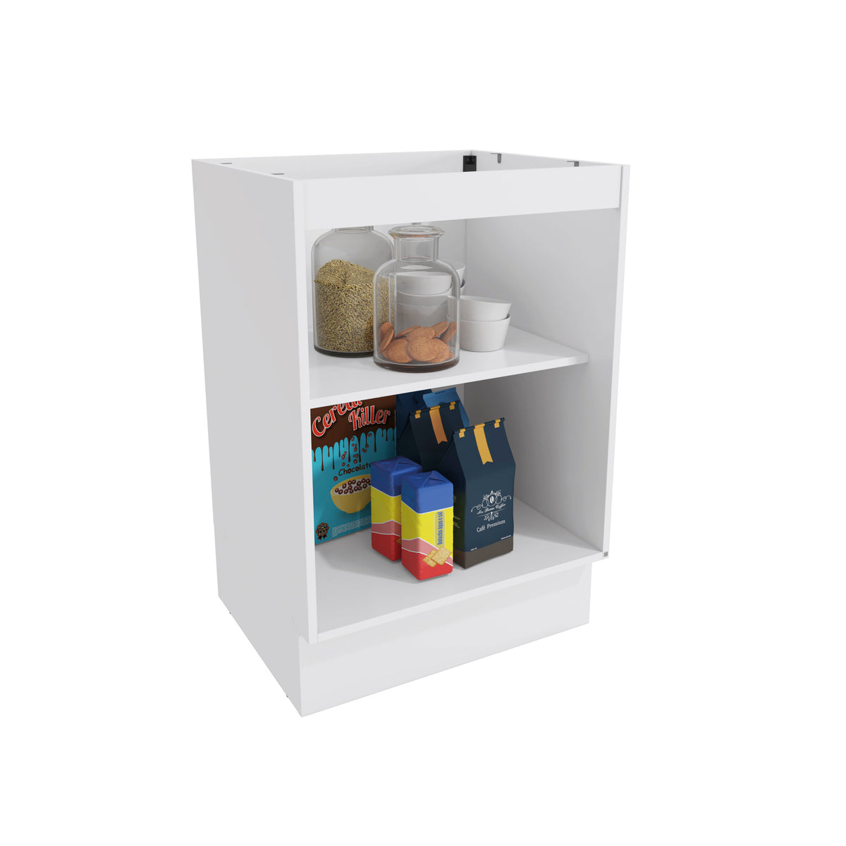 Gabinete Inferior 60cm 1 Puerta Kappesberg Blanco/Marrón