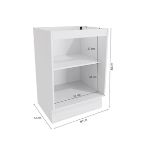 Gabinete Inferior 60cm 1 Puerta Kappesberg Blanco/Marrón