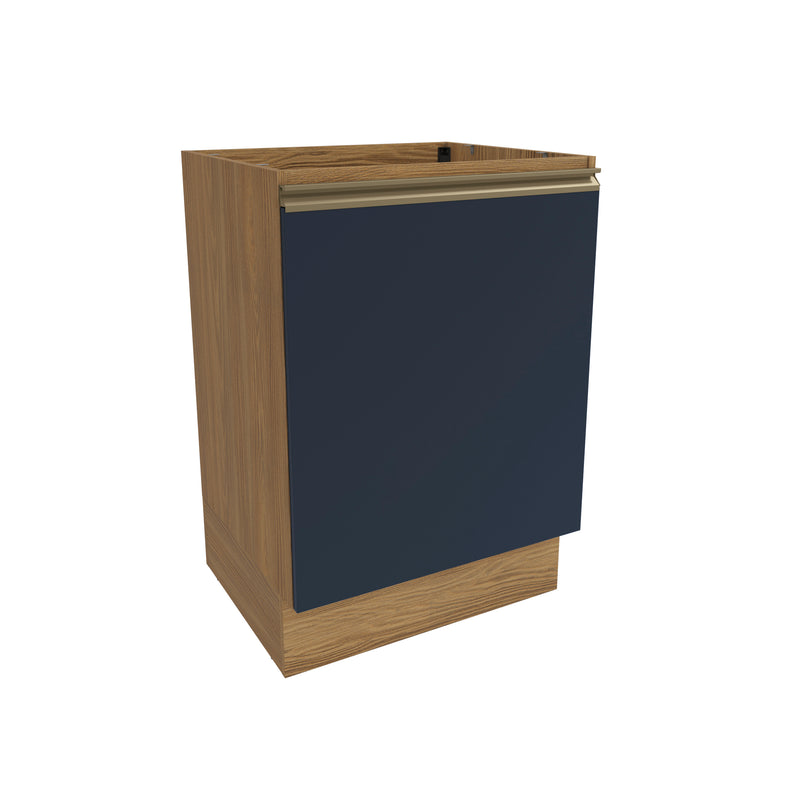 Gabinete Inferior 60cm 1 Puerta Kappesberg Marrón/Azul
