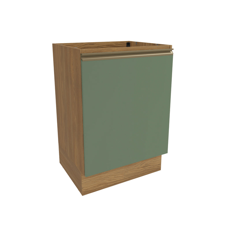 Gabinete Inferior 60cm 1 Puerta Kappesberg Marrón/Verde