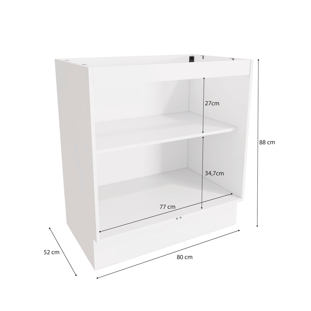 Gabinete Inferior 80cm 2 Puertas Kappesberg Blanco/Marrón