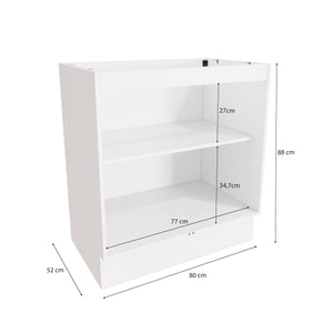 Gabinete Inferior 80cm 2 Puertas Kappesberg Blanco/Marrón