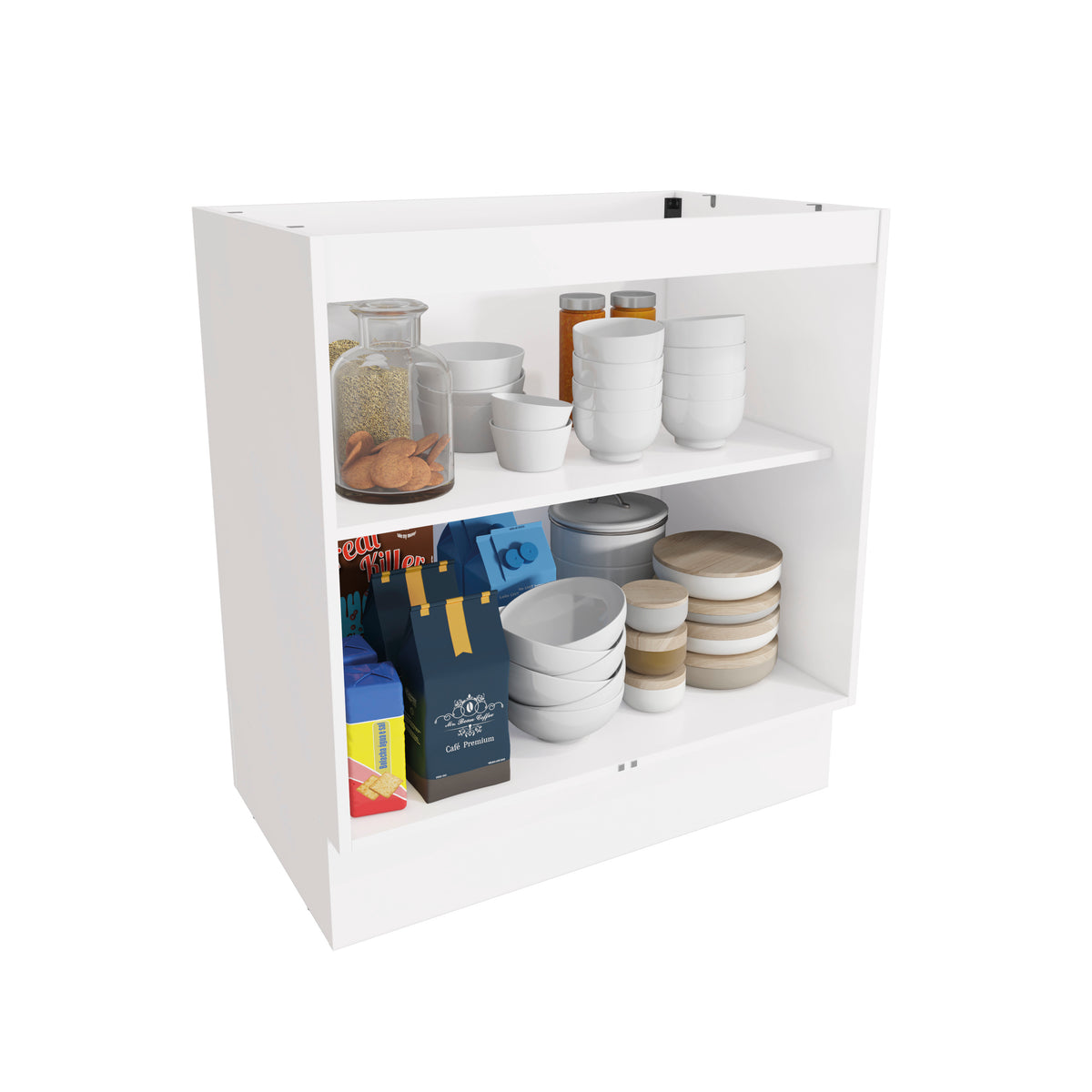 Gabinete Inferior 80cm 2 Puertas Kappesberg Blanco/Verde