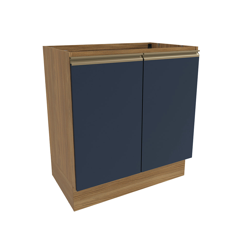 Gabinete Inferior 80cm 2 Puertas Kappesberg Marrón/Azul