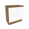 Gabinete Inferior 80cm 2 Puertas Kappesberg Marrón/Blanco