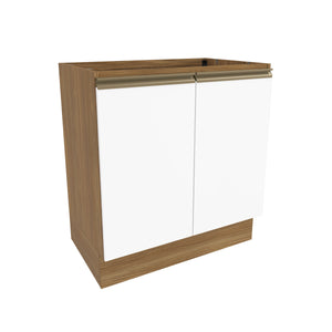 Gabinete Inferior 80cm 2 Puertas Kappesberg Marrón/Blanco