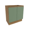 Gabinete Inferior 80cm 2 Puertas Kappesberg Marrón/Verde