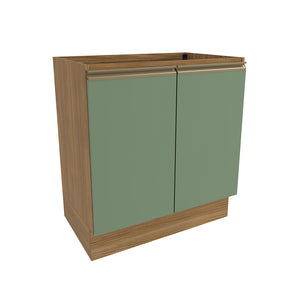 Gabinete Inferior 80cm 2 Puertas Kappesberg Marrón/Verde