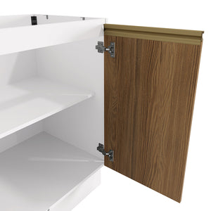 Gabinete Inferior 80cm 2 Puertas Kappesberg Blanco/Marrón