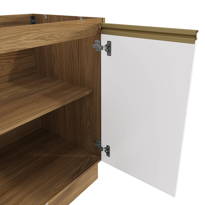 Gabinete Inferior 80cm 2 Puertas Kappesberg Marrón/Blanco