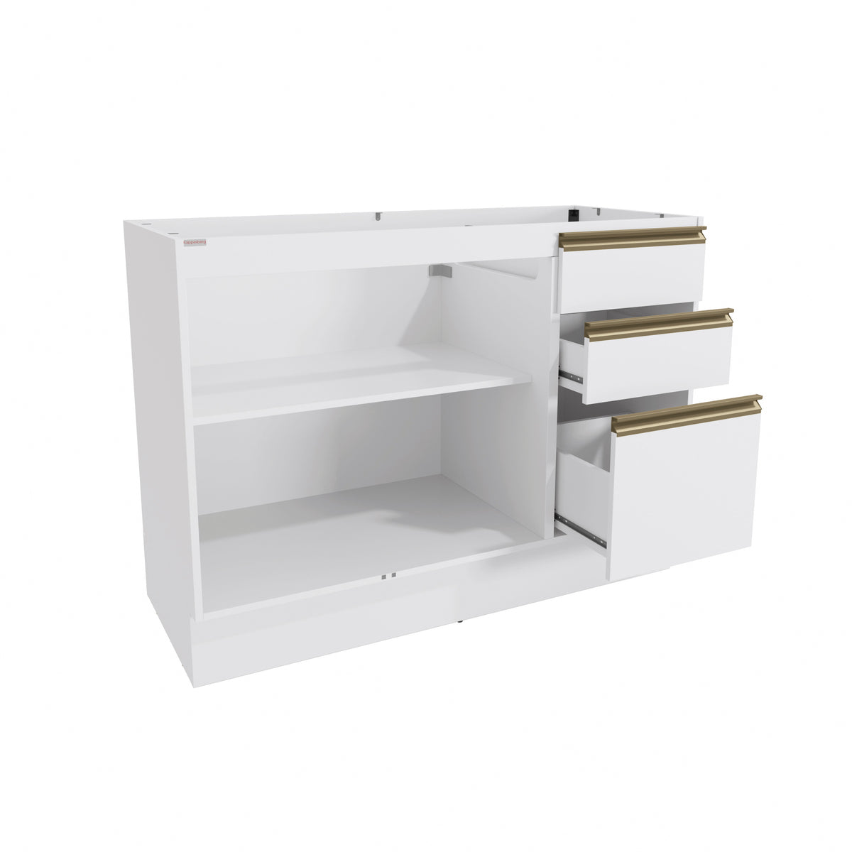 Gabinete Inferior 120cm 3 Cajones Kappesberg Blanco