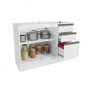 Gabinete Inferior 120cm 3 Cajones Kappesberg Blanco