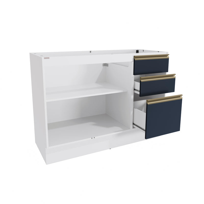 Gabinete Inferior 120cm Cajones Kappesberg Blanco/Azul