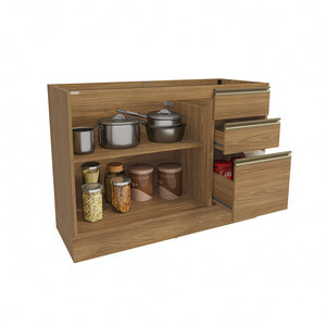 Gabinete Inferior 120cm Cajones Kappesberg Marrón