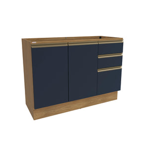Gabinete Inferior 120cm Cajones Kappesberg Marrón/Azul