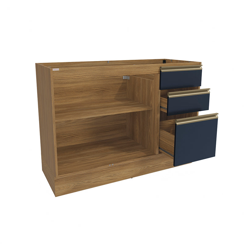 Gabinete Inferior 120cm Cajones Kappesberg Marrón/Azul