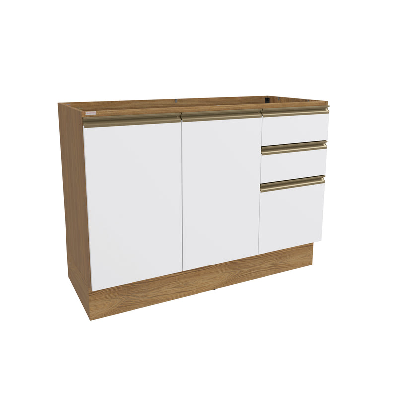 Gabinete Inferior 120cm Cajones Kappesberg Marrón/Blanco