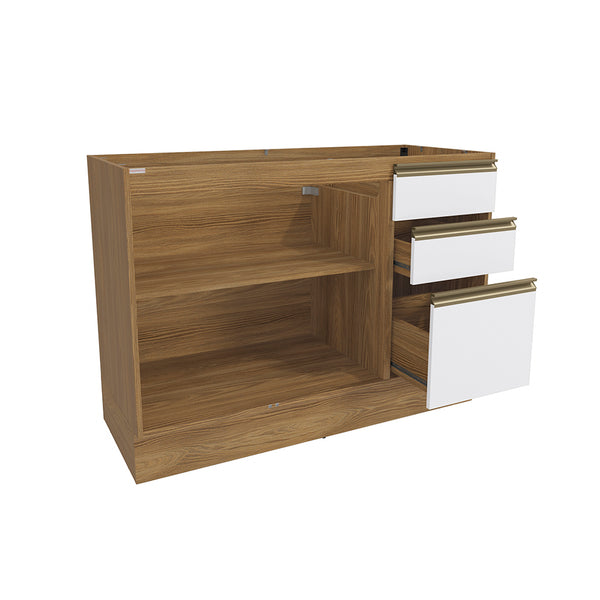 Gabinete Inferior 120cm Cajones Kappesberg Marrón/Blanco