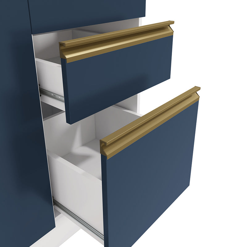 Gabinete Inferior 120cm Cajones Kappesberg Blanco/Azul