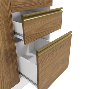 Gabinete Inferior 120cm Cajones Kappesberg Blanco/Marrón