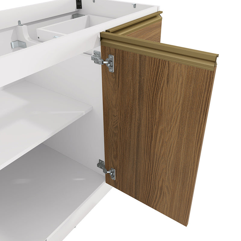 Gabinete Inferior 120cm Cajones Kappesberg Blanco/Marrón