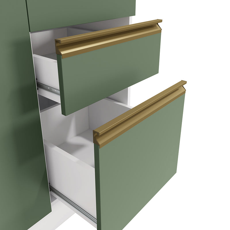 Gabinete Inferior 120cm Cajones Kappesberg Blanco/Verde