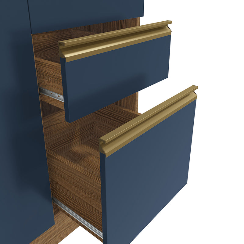 Gabinete Inferior 120cm Cajones Kappesberg Marrón/Azul