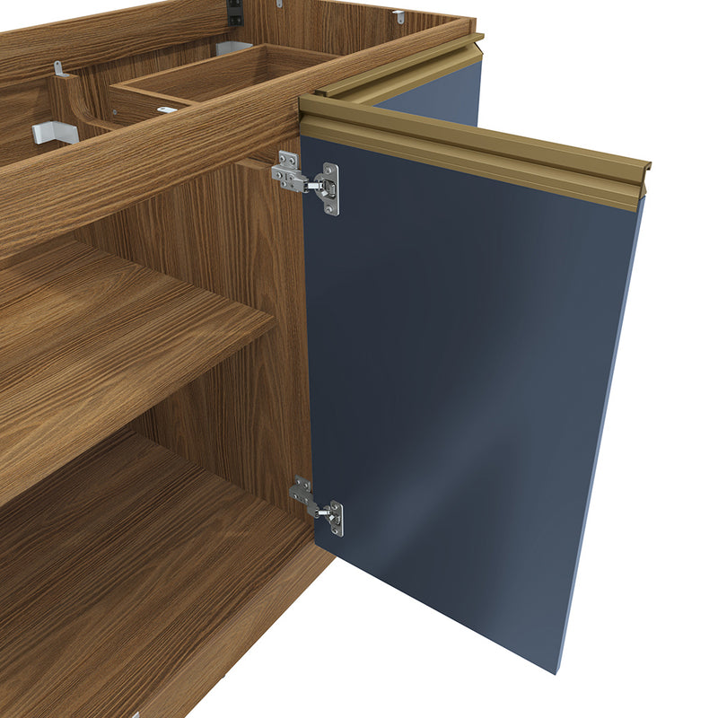 Gabinete Inferior 120cm Cajones Kappesberg Marrón/Azul